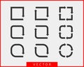 Collection arrows vector background black and white symbols. Different arrow icon set circle, up, curly, straight and twisted. Royalty Free Stock Photo