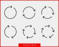 Collection arrows vector background black and white symbols. Different arrow icon set circle, up, curly, straight and twisted. Royalty Free Stock Photo