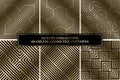 Collection of art deco vector geometric striped patterns - seamless luxury gold gradient design. Rich backgrounds.