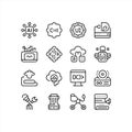 Artificial Intelligence and Cloud Computing Line Icons Set â AI, UI, Data, and Technology Outline Symbols Royalty Free Stock Photo