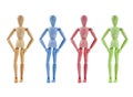 Collection of Artist mannequin in various colors Royalty Free Stock Photo