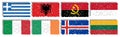 Collection of artistic flags of the world isolated Royalty Free Stock Photo