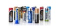 Collection of assorted batteries ready for recycling