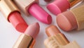Assorted lipsticks in various shades, showcasing vibrant colors and textures Royalty Free Stock Photo