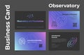 Collection astronomical observatory and planetarium business card with place for text vector