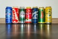 Collection of austrian beer cans