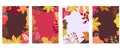 Collection of autumn background set with leaves,maple,frame.Editable vector illustration for birthday invitation,postcard and Royalty Free Stock Photo