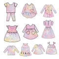 Collection of baby and children clothes collection Royalty Free Stock Photo