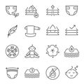 Collection baby diaper icon vector illustration. Set of toddler hygienic clothes and equipment