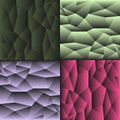 Collection of backgrounds from metal triangles in pink khaki olive flowers.