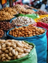 Bagged Nuts on Table Royalty Free Stock Photo