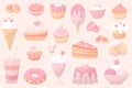 Collection of baked, goods doodle icon Royalty Free Stock Photo
