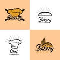 A collection of bakery, cooking, chef logo design template Royalty Free Stock Photo