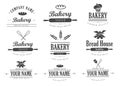 Collection bakery logotype, modern and retro