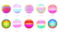 Collection of ball circle bubble sphere rainbow icon set abstract background vector illustration Royalty Free Stock Photo