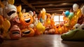 A collection of balloons shaped like cartoon characters, Royalty Free Stock Photo