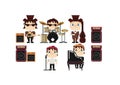 Collection of band players. Vector illustration decorative design Royalty Free Stock Photo