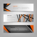 Collection banners with abstract triangles and stripes template