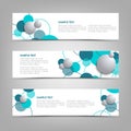 Collection banners with blue circles and bubbles template