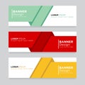Collection banners modern wave design colorful background.