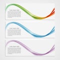 Collection banners modern wave design. Colorful background.