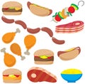 Collection of Barbecue Food Vector