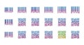 Collection of Barcodes and QR Codes Royalty Free Stock Photo