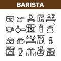 Collection Barista Equipment Sign Icons Set Vector Royalty Free Stock Photo