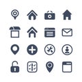 Collection of basic user interface and website navigation icons Royalty Free Stock Photo