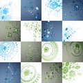 Collection of Bauhaus wallpapers, art dimensional vector background made with honeycombs, lines and circles. Graphic Royalty Free Stock Photo