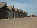 A collection of Beach Huts, Sutton on Sea. Royalty Free Stock Photo