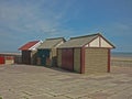 A collection of Beach Huts, Sutton on Sea. Royalty Free Stock Photo