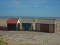 A collection of Beach Huts, Sutton on Sea. Royalty Free Stock Photo