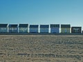 A collection of Beach Huts, Sutton on Sea. Royalty Free Stock Photo