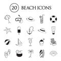 Collection of beach icons. Vector illustration decorative design Royalty Free Stock Photo