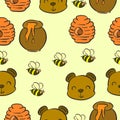 Collection bear and honey pattern style