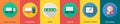 A set of 6 computer and Hardware icons as data transfer, computer, ram