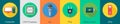 A set of 6 computer and Hardware icons as computer, cpu processor, mic