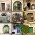 Collection of beautiful rustic doors Royalty Free Stock Photo