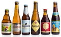 Collection of Belgian beers on white