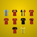 Collection of belgium soccer jersey. Vector illustration decorative design