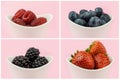 Collection of berries in bowls