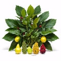 collection of berries isolated on a white background.