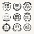Collection of best seller high and premium quality icon design with laurel wreath logo isolated on white background Royalty Free Stock Photo