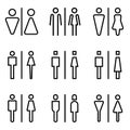 Collection of the best toilet restroom sign logo bold stroke style templates