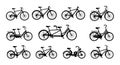 Diverse Bicycle Silhouettes Collection Royalty Free Stock Photo