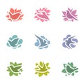 Collection of birds. Vector logo template set. Royalty Free Stock Photo