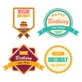 Collection birthday vintage with lettering in retro design