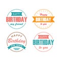 Collection birthday vintage with lettering in round design