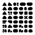 Collection of black abstract organic and geometric shapes on a white background vector Royalty Free Stock Photo